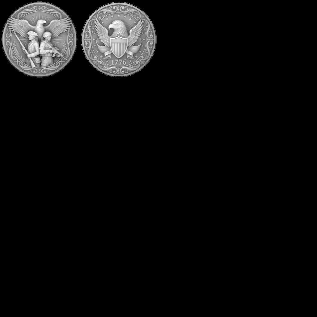 Patriotic Eagle 3D Depth Map, Laser Engraving File for High Relief Coins