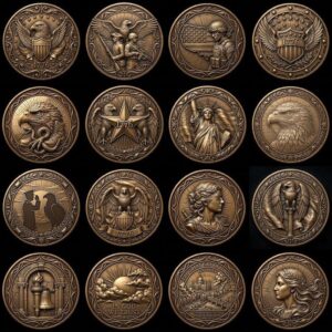 Patriotic Eagle 3D Depth Map, Laser Engraving File for High Relief Coins