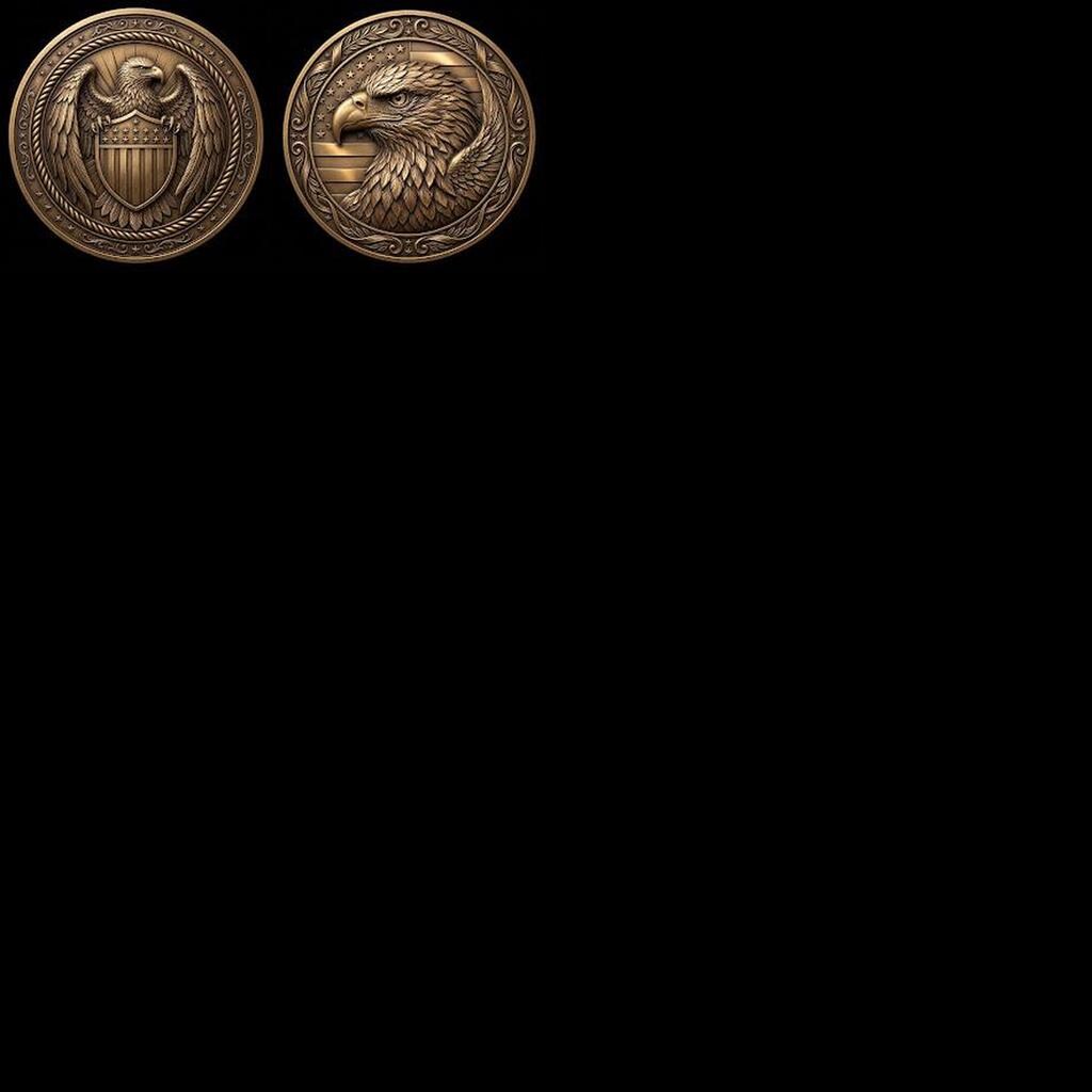Patriotic Eagle 3D Depth Map, Laser Engraving File for High Relief Coins
