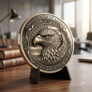 Patriotic Eagle 3D Depth Map, Laser Engraving File for High Relief Coins