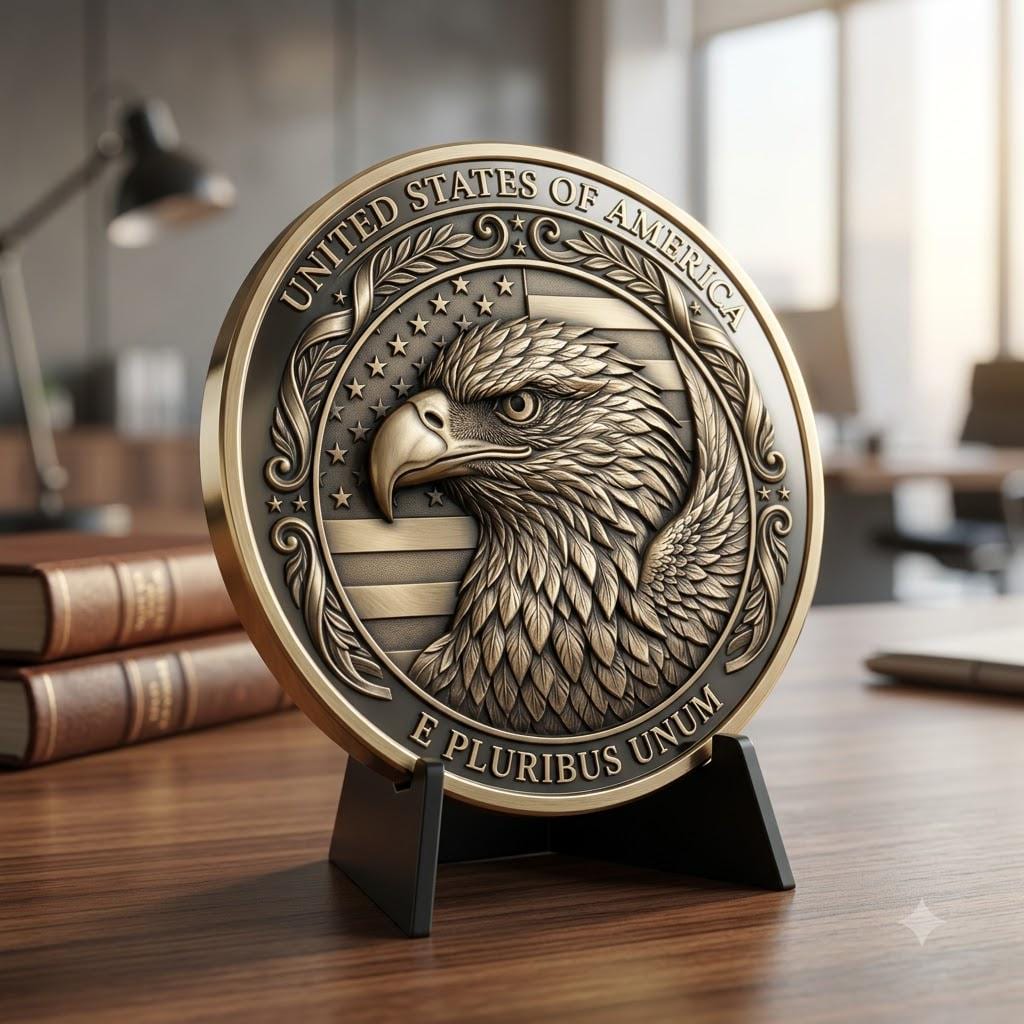 Patriotic Eagle 3D Depth Map, Laser Engraving File for High Relief Coins