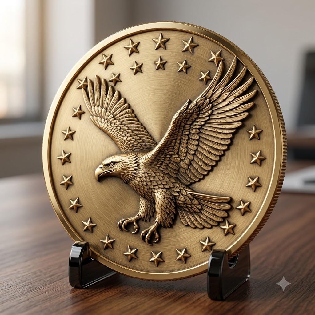 Patriotic Eagle 3D Depth Map, Laser Engraving File for High Relief Coins