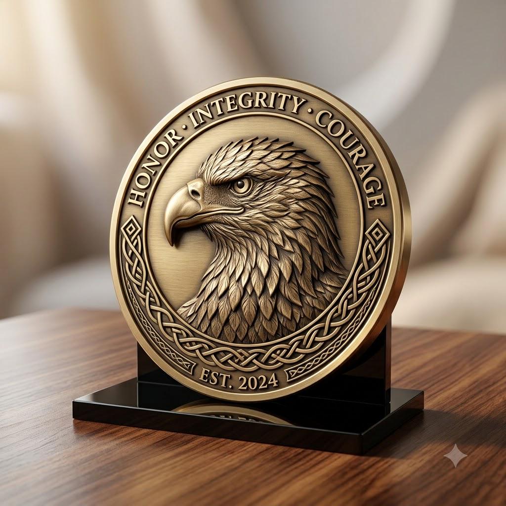 Patriotic Eagle 3D Depth Map, Laser Engraving File for High Relief Coins