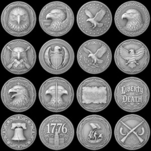 Patriotic Eagle 3D Depth Map, Laser Engraving File for High Relief Coins