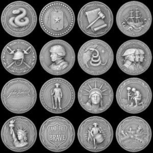 Patriotic Eagle 3D Depth Map, Laser Engraving File for High Relief Coins