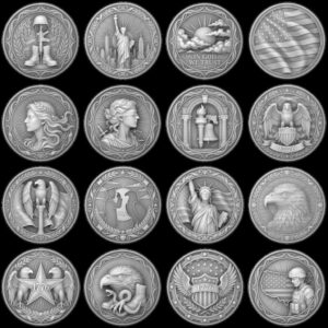Patriotic Eagle 3D Depth Map, Laser Engraving File for High Relief Coins