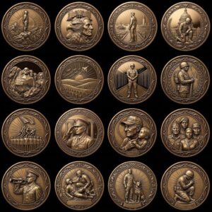Patriotic Eagle Depth Map, High Relief Laser Coin Engraving PNG Bundle