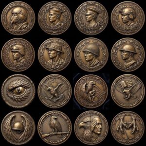 Patriotic Eagle Depth Map, High Relief Laser Coin Engraving PNG Bundle