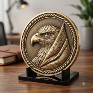 Patriotic Eagle Depth Map, High Relief Laser Coin Engraving PNG Bundle