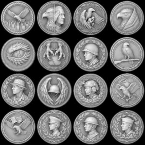 Patriotic Eagle Depth Map, High Relief Laser Coin Engraving PNG Bundle