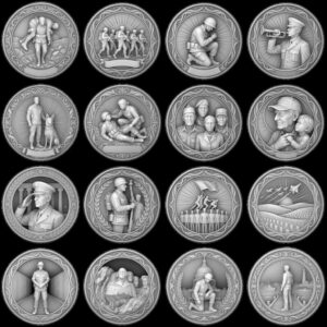 Patriotic Eagle Depth Map, High Relief Laser Coin Engraving PNG Bundle