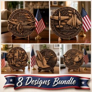 Patriotic Soldier 3D Illusion Laser Engraving PNG, 250th Anniversary Wood Sign