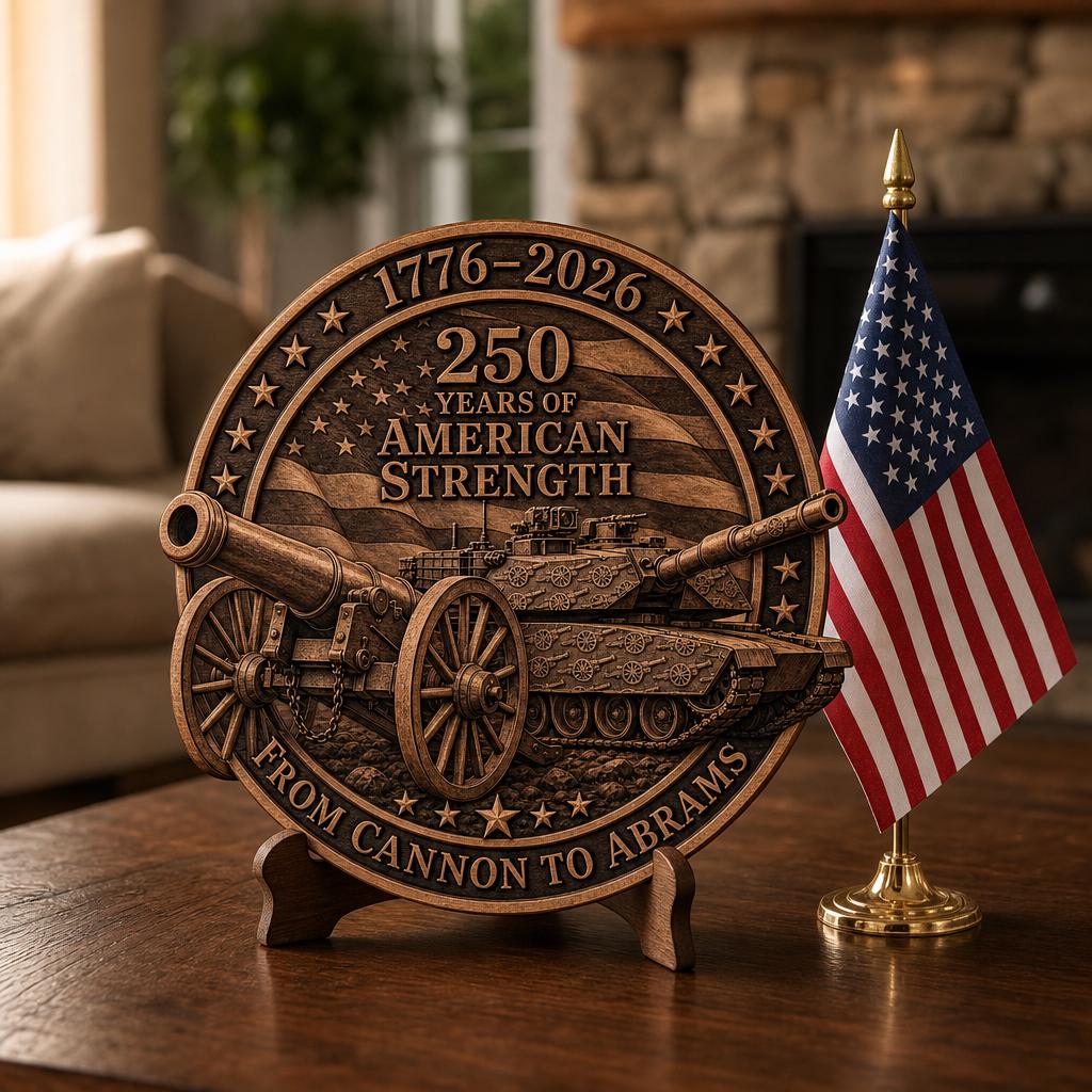 Patriotic Soldier 3D Illusion Laser Engraving PNG, 250th Anniversary Wood Sign
