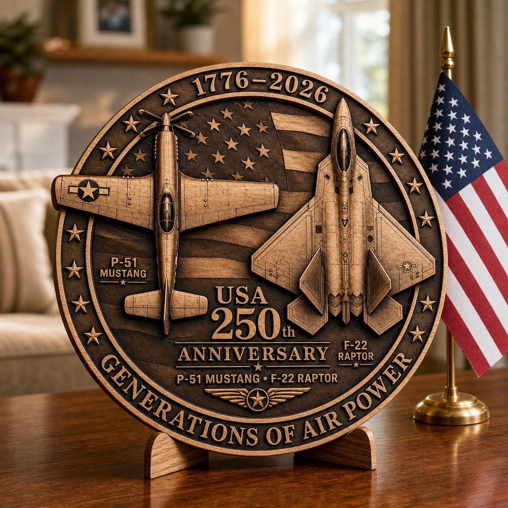 Patriotic Soldier 3D Illusion Laser Engraving PNG, 250th Anniversary Wood Sign
