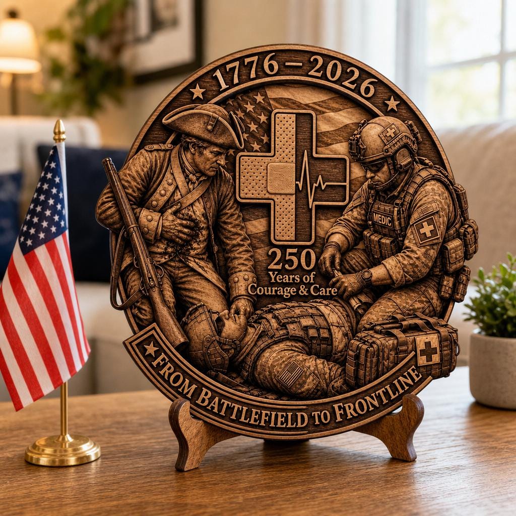 Patriotic Soldier 3D Illusion Laser Engraving PNG, 250th Anniversary Wood Sign
