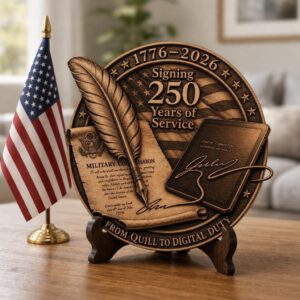 Patriotic Soldier 3D Illusion Laser Engraving PNG, 250th Anniversary Wood Sign