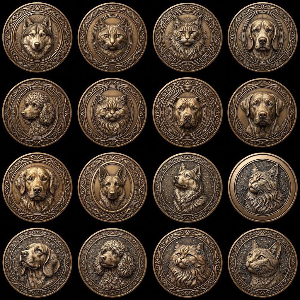 Pet Memorial Coin Laser Depth Map, High Relief Celtic Medallion File