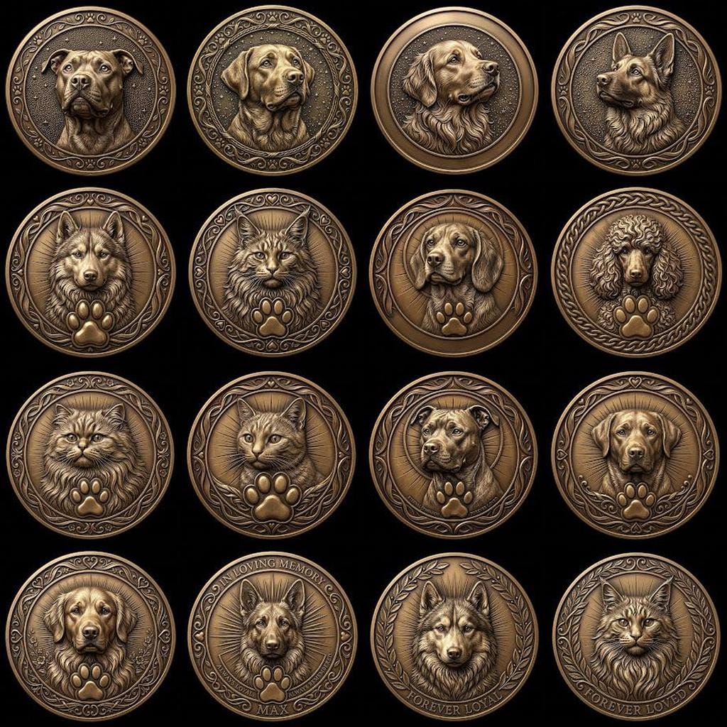 Pet Memorial Coin Laser Depth Map, High Relief Celtic Medallion File