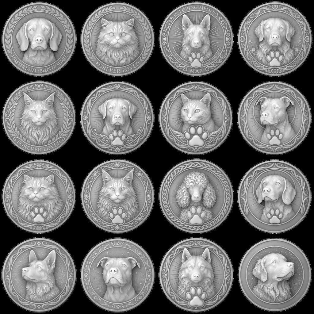 Pet Memorial Coin Laser Depth Map, High Relief Celtic Medallion File
