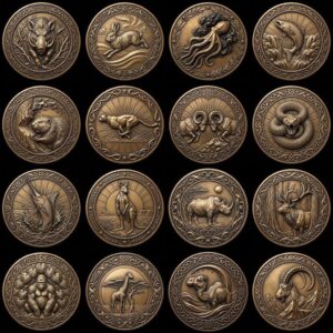 Predator Challenge Coin Laser Relief Bundle, Wild Animal Engraving Depth Map