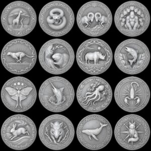 Predator Challenge Coin Laser Relief Bundle, Wild Animal Engraving Depth Map