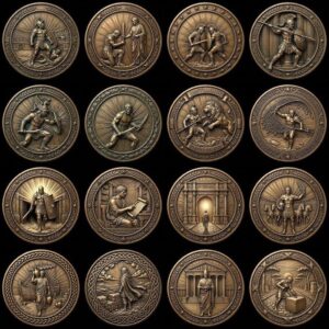 Roman Coin Laser Depth Map, Ancient Emperor Relief PNG Bundle for Engraving