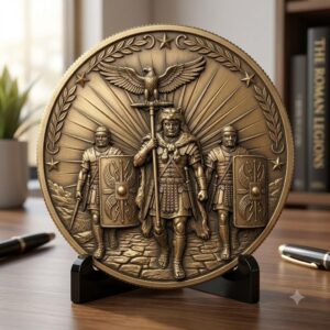 Roman Coin Laser Depth Map, Ancient Emperor Relief PNG Bundle for Engraving