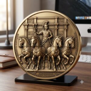 Roman Coin Laser Depth Map, Ancient Emperor Relief PNG Bundle for Engraving