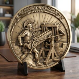 Roman Coin Laser Depth Map, Ancient Emperor Relief PNG Bundle for Engraving