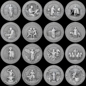 Roman Coin Laser Depth Map, Ancient Emperor Relief PNG Bundle for Engraving