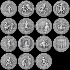 Roman Coin Laser Depth Map, Ancient Emperor Relief PNG Bundle for Engraving