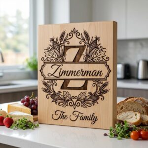 Rustic Harvest Monogram for Laser Engraving, Custom Family Name Board