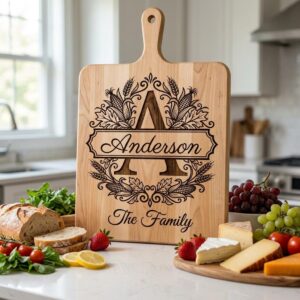 Rustic Harvest Monogram for Laser Engraving, Custom Family Name Board