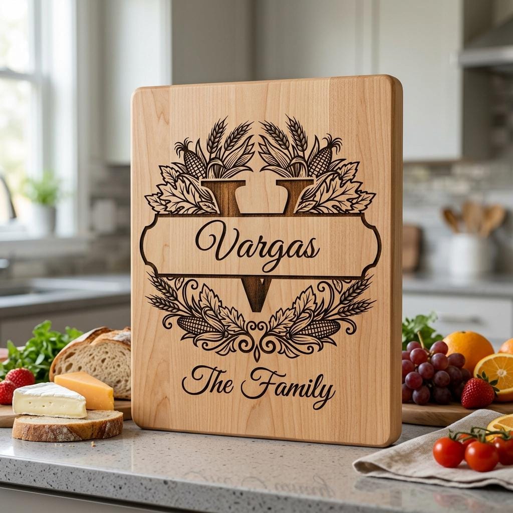 Rustic Harvest Monogram for Laser Engraving, Custom Family Name Board