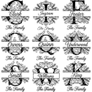 Rustic Monogram Laser Engraving Designs, Custom Family Name Serving Board File