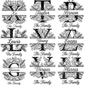 Rustic Monogram Laser Engraving Designs, Custom Family Name Serving Board File