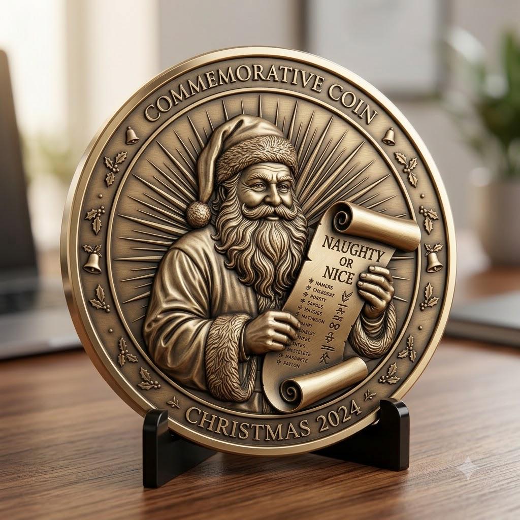 Santa Claus Christmas Laser Relief, Coin Engraving, Depth Map Design Bundle