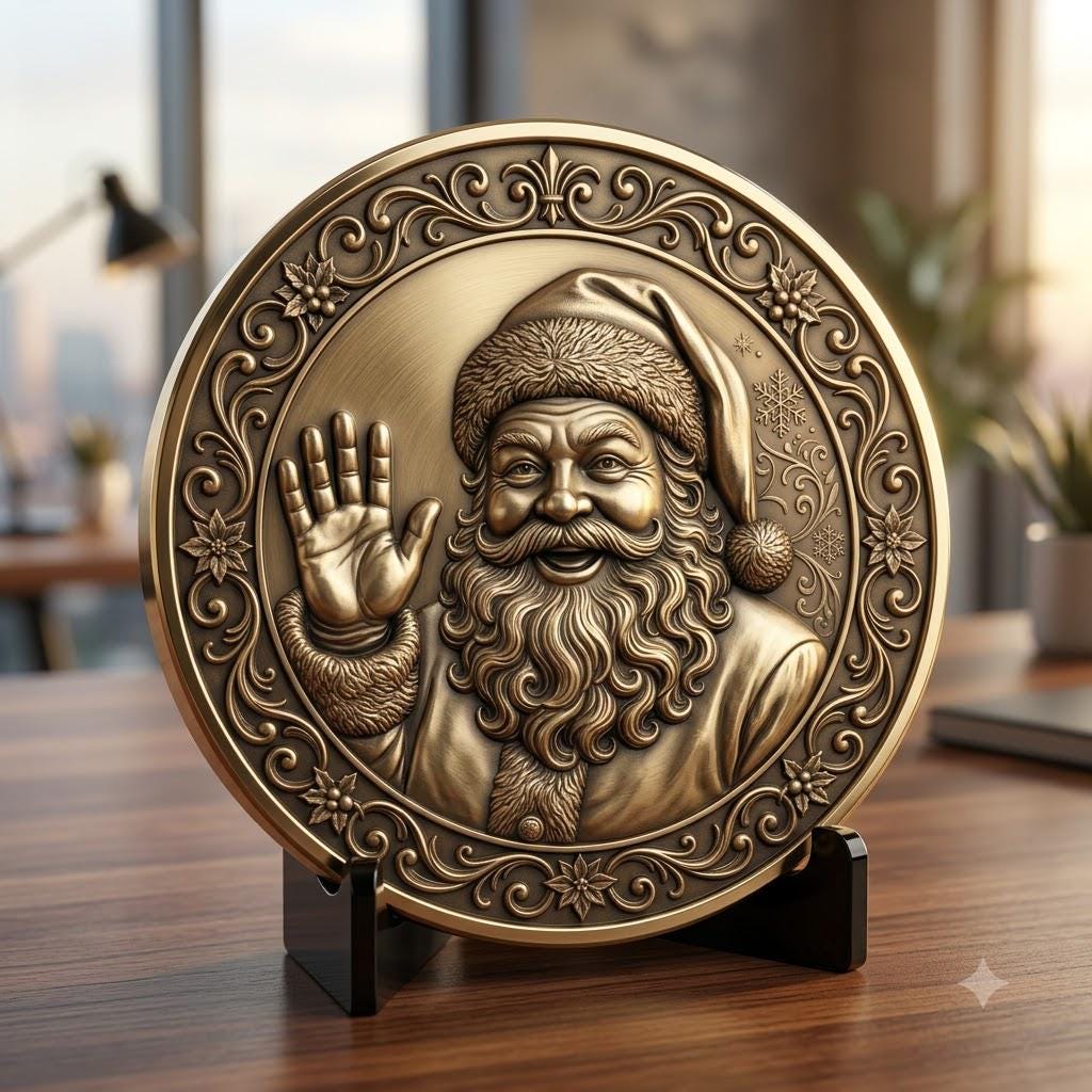 Santa Claus Christmas Laser Relief, Coin Engraving, Depth Map Design Bundle