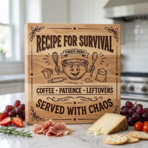 Sassy Farmhouse Kitchen Quotes, Rustic Engraving for Charcuterie Boards