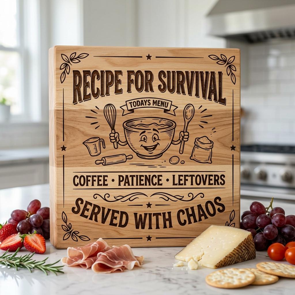 Sassy Farmhouse Kitchen Quotes, Rustic Engraving for Charcuterie Boards