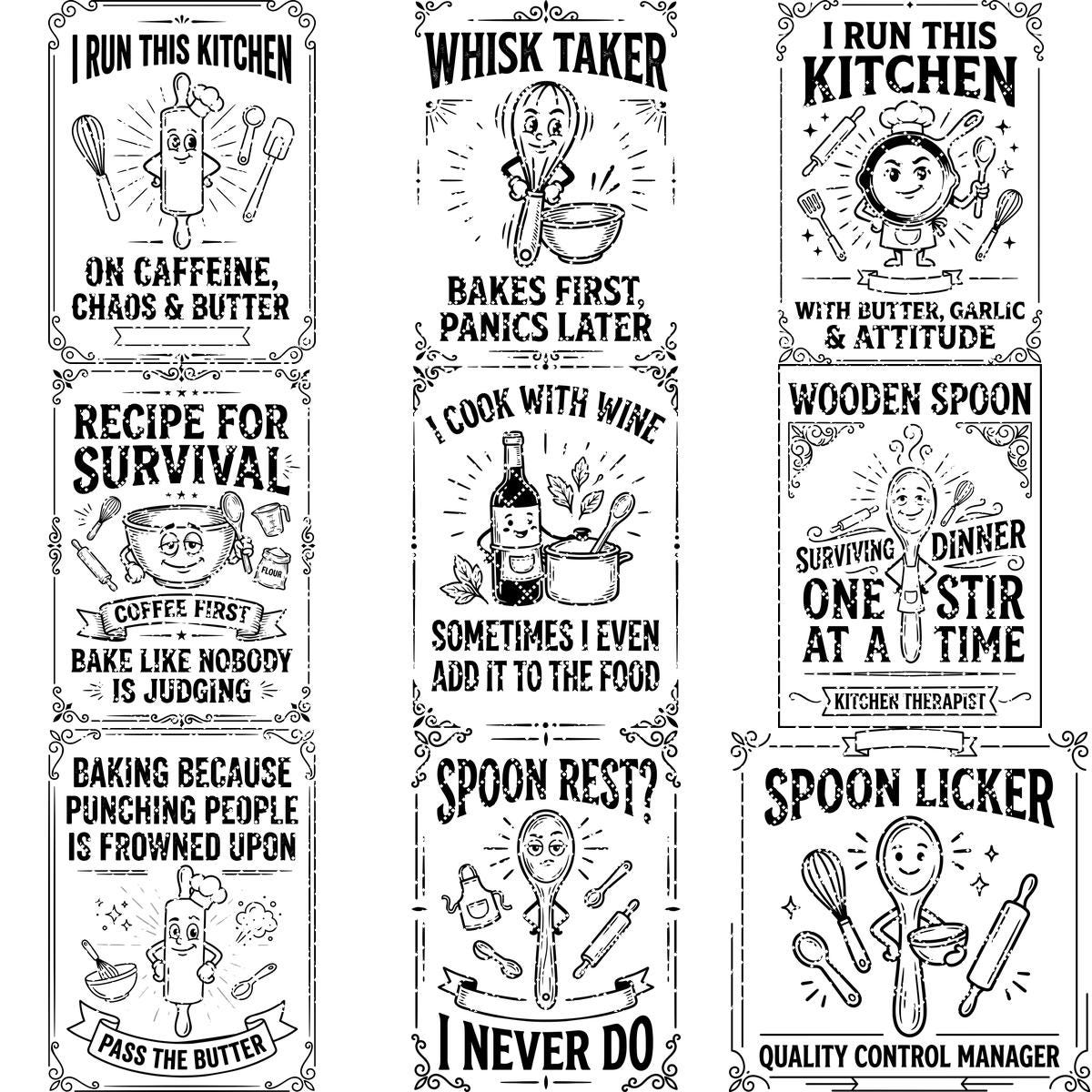 Sassy Farmhouse Kitchen Quotes, Rustic Engraving for Charcuterie Boards