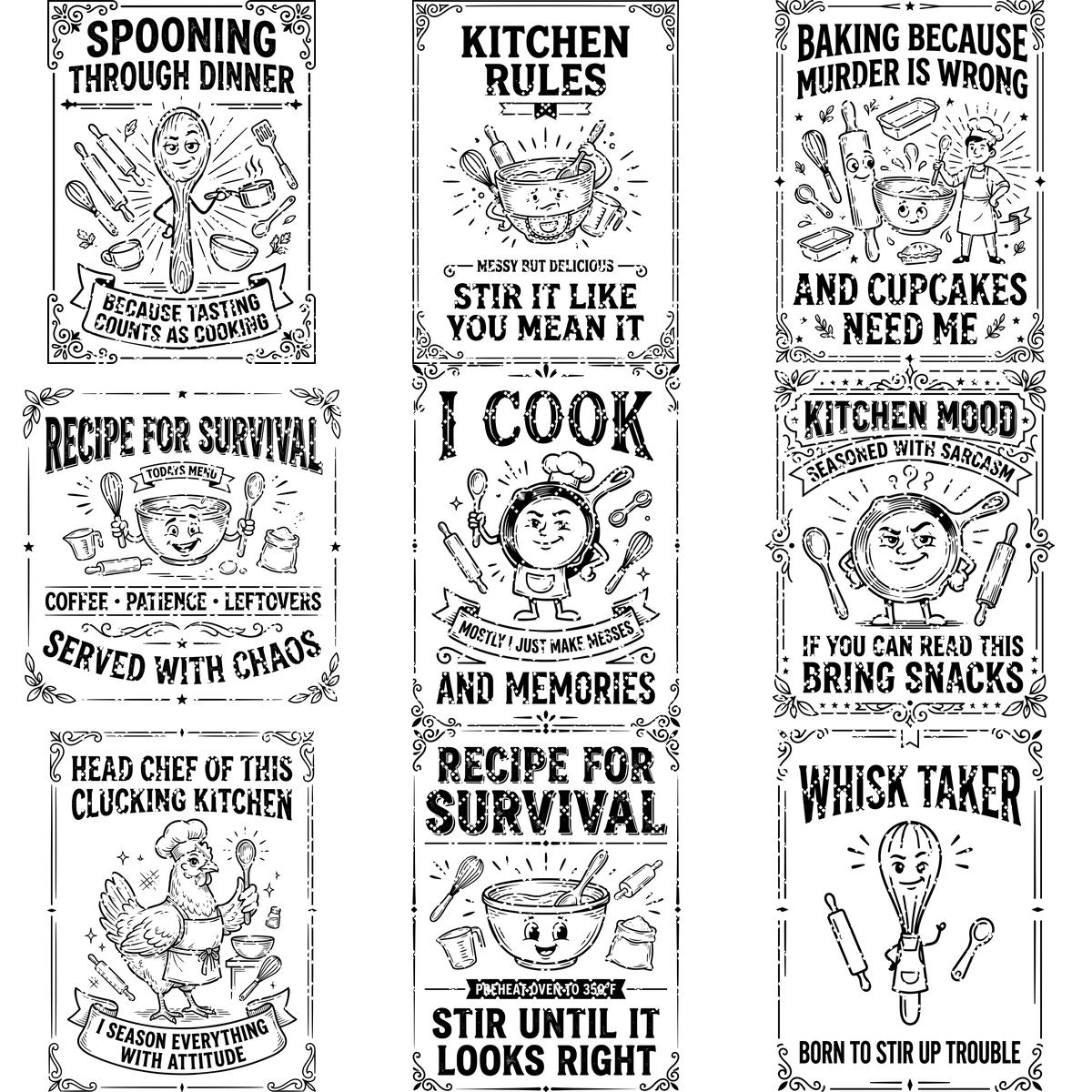 Sassy Farmhouse Kitchen Quotes, Rustic Engraving for Charcuterie Boards