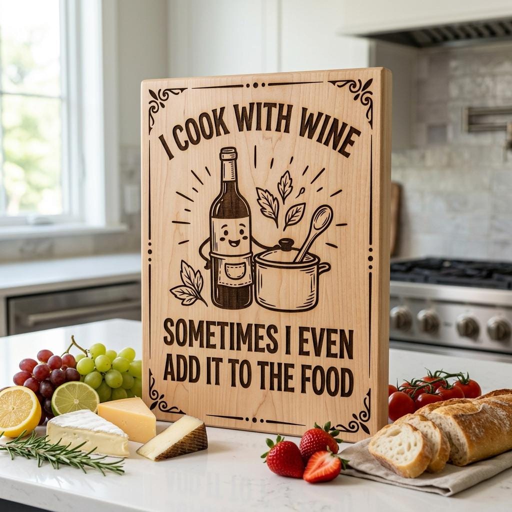 Sassy Farmhouse Kitchen Quotes, Rustic Engraving for Charcuterie Boards