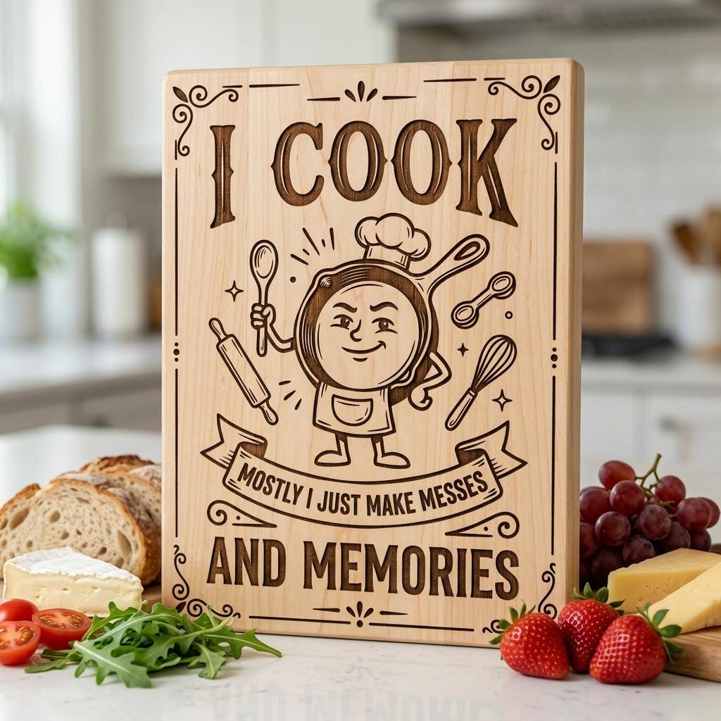 Sassy Farmhouse Kitchen Quotes, Rustic Engraving for Charcuterie Boards