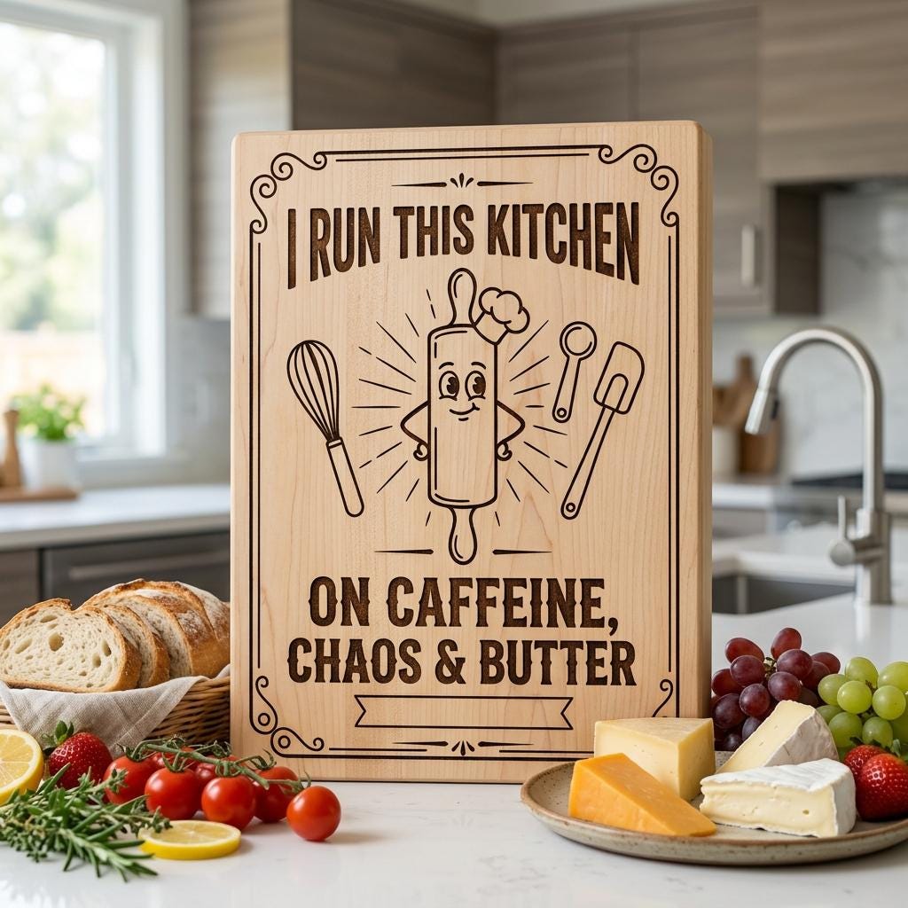 Sassy Farmhouse Kitchen Quotes, Rustic Engraving for Charcuterie Boards