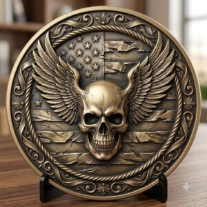 Tactical Phoenix Challenge Coin Depth Map, Laser Engraving Relief Graphic