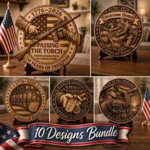 USA 250 Anniversary Laser Engraving File, Patriotic 3D Illusion Wood Plaque