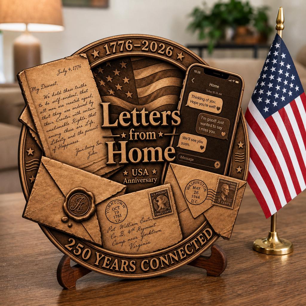 USA 250 Anniversary Laser Engraving File, Patriotic 3D Illusion Wood Plaque