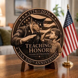 USA 250 Anniversary Laser Engraving File, Patriotic 3D Illusion Wood Plaque