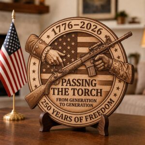 USA 250 Anniversary Laser Engraving File, Patriotic 3D Illusion Wood Plaque